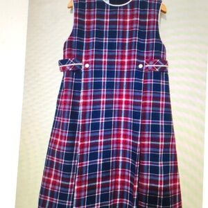 Bella bliss, Side Tab A-line sleeveless dress, covington (red/ navy) plaid S 6